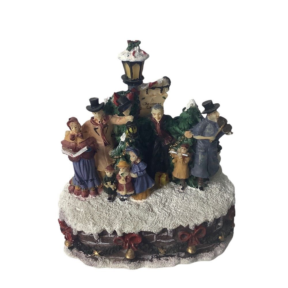 Caroler Christmas Musical Carolers‎ Music Box Plays Joy to the World Box vtg